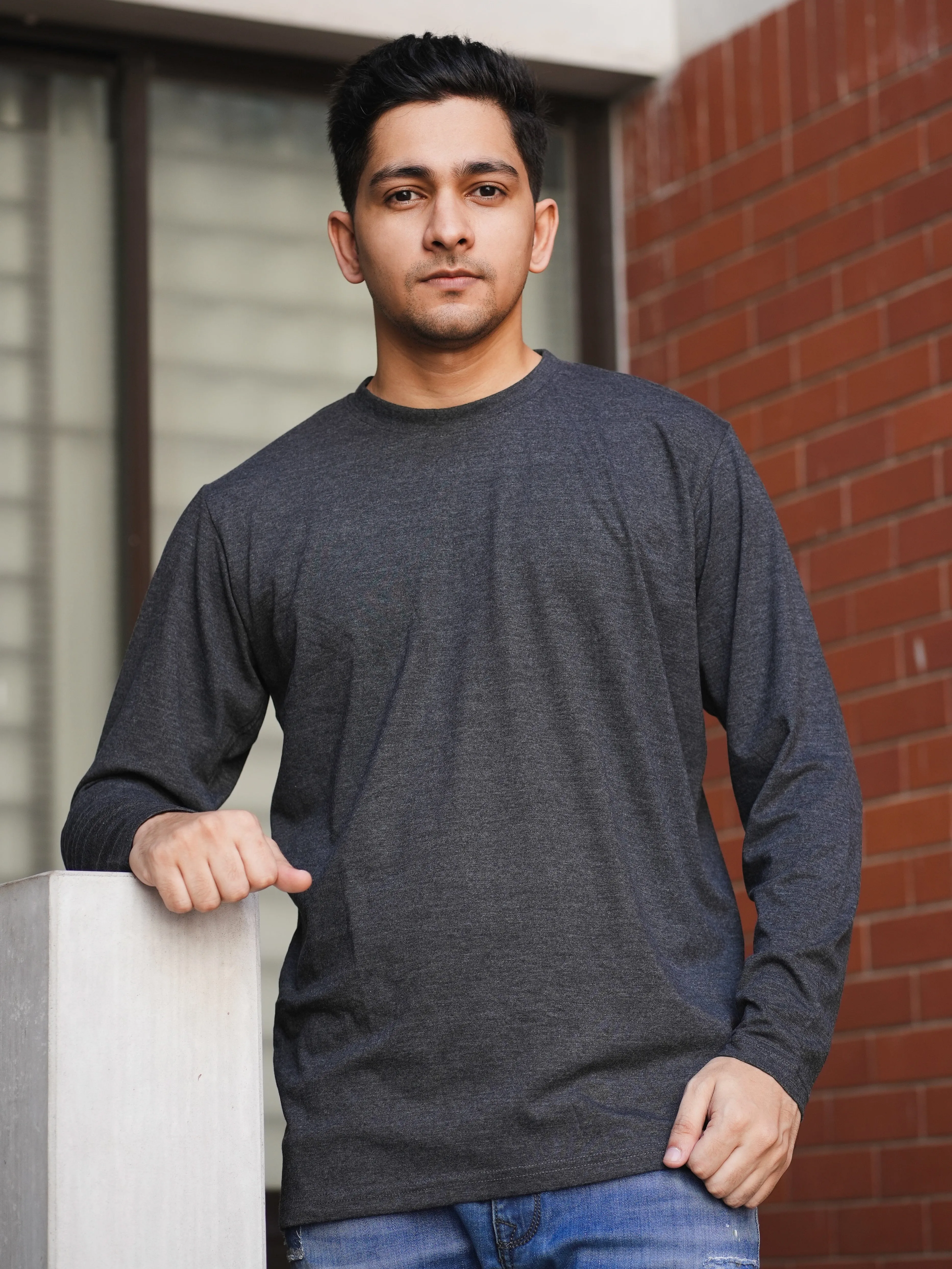 Round Neck Charcoal Full Sleeve