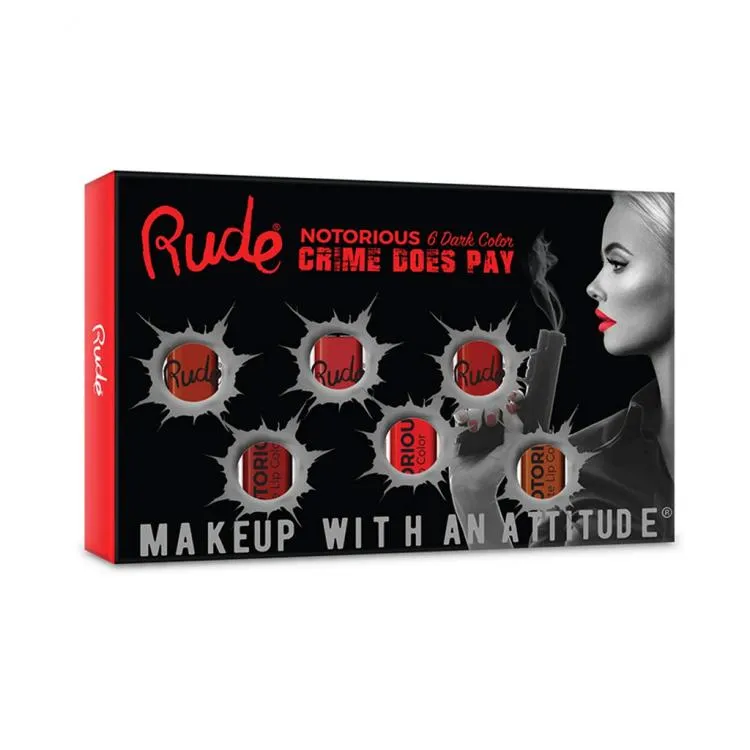 RUDE Notorious Lip Set Dark Crime Does Pay