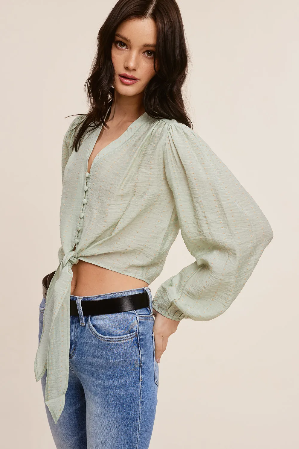 Sage Cropped Blouse