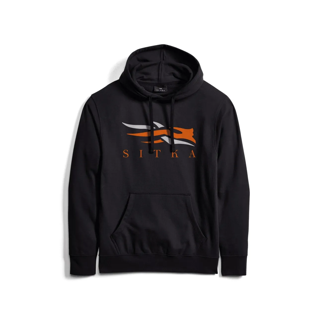 'Sitka' Men's Icon Classic Pullover Hoody - Black / Orange