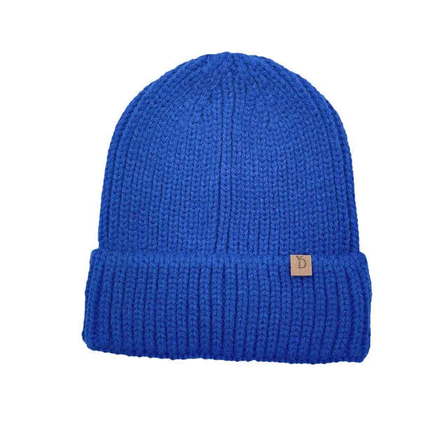 Solid Ribbed Cuff Beanie Hat