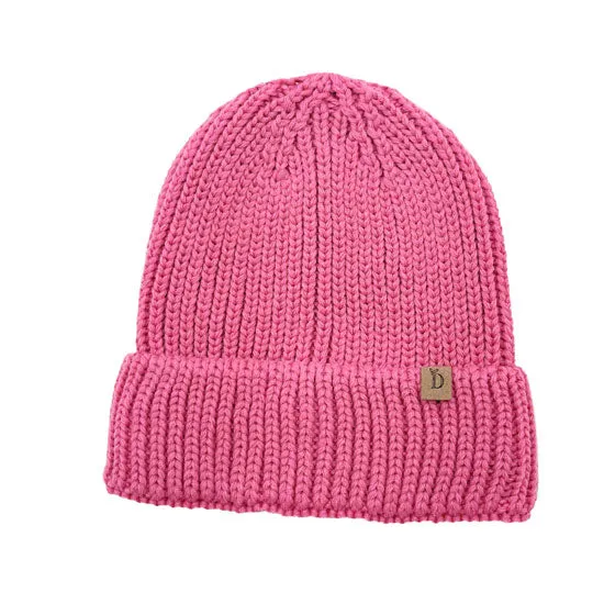 Solid Ribbed Cuff Beanie Hat