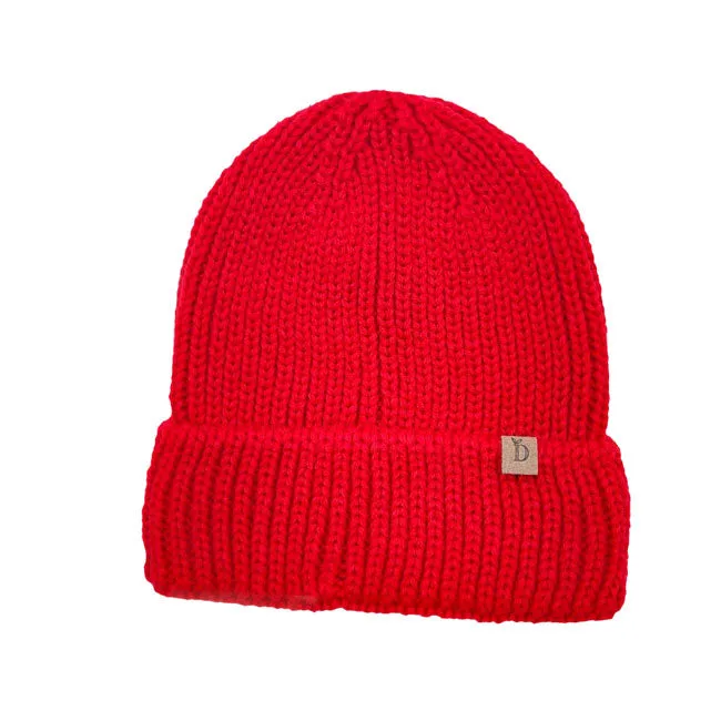 Solid Ribbed Cuff Beanie Hat