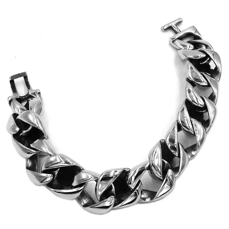 Stainless Steel Gothic Biker Skull Bracelet