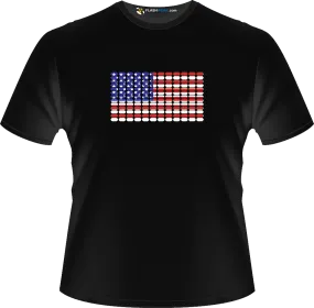 Stars & Stripes USA Flag Light-up T Shirt