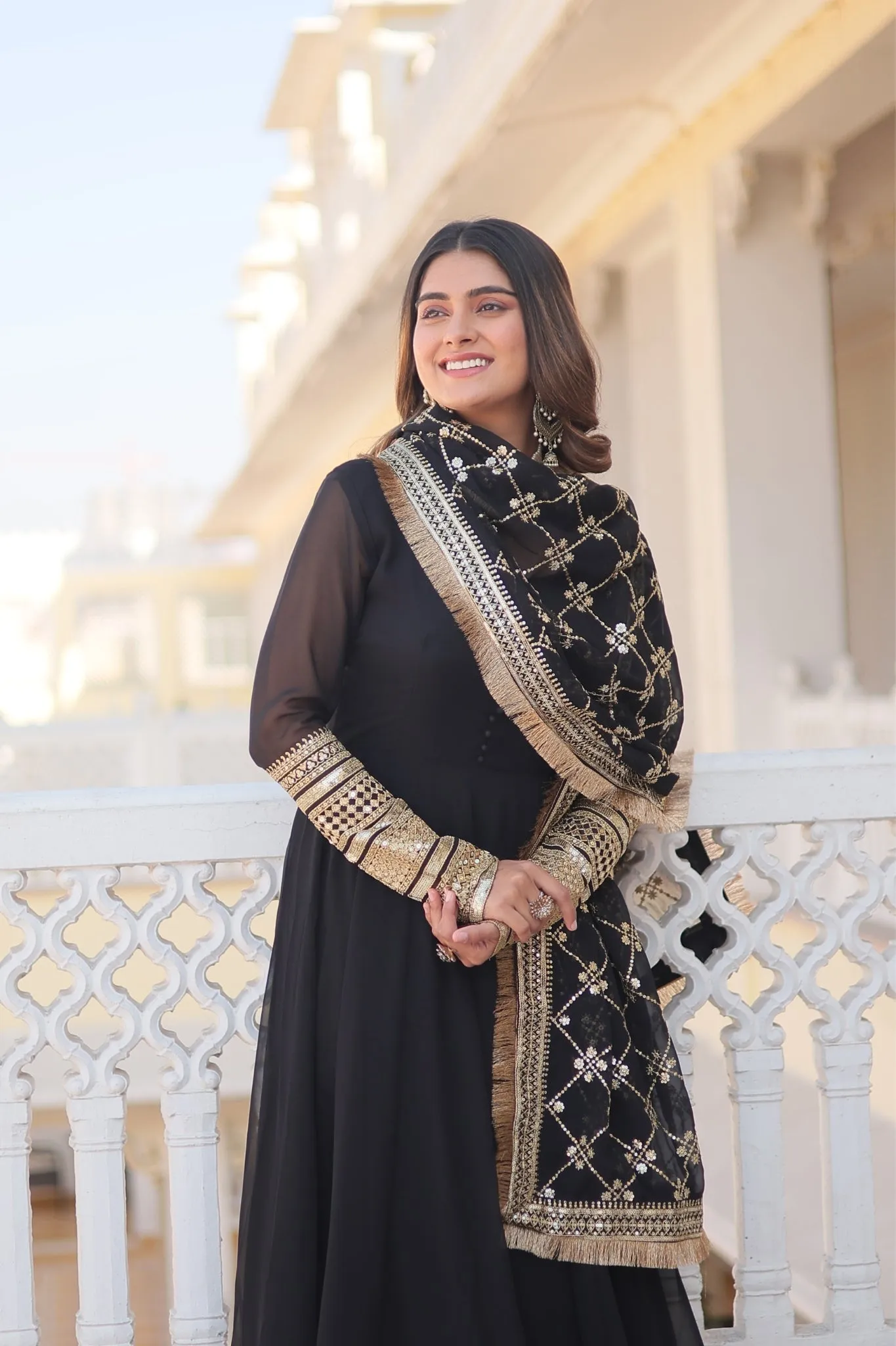 The Perfect Attractive Gown with Dupatta Set