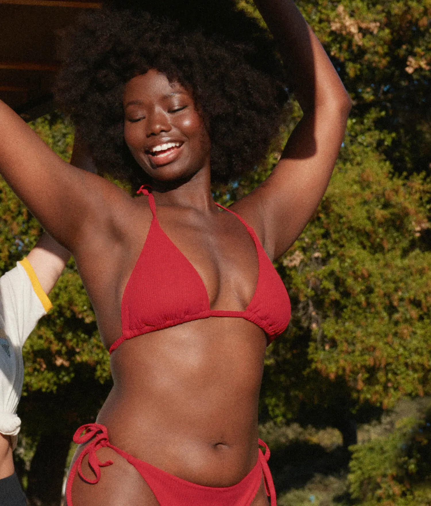 The String Bikini Top - Eco Ribbed - Flame