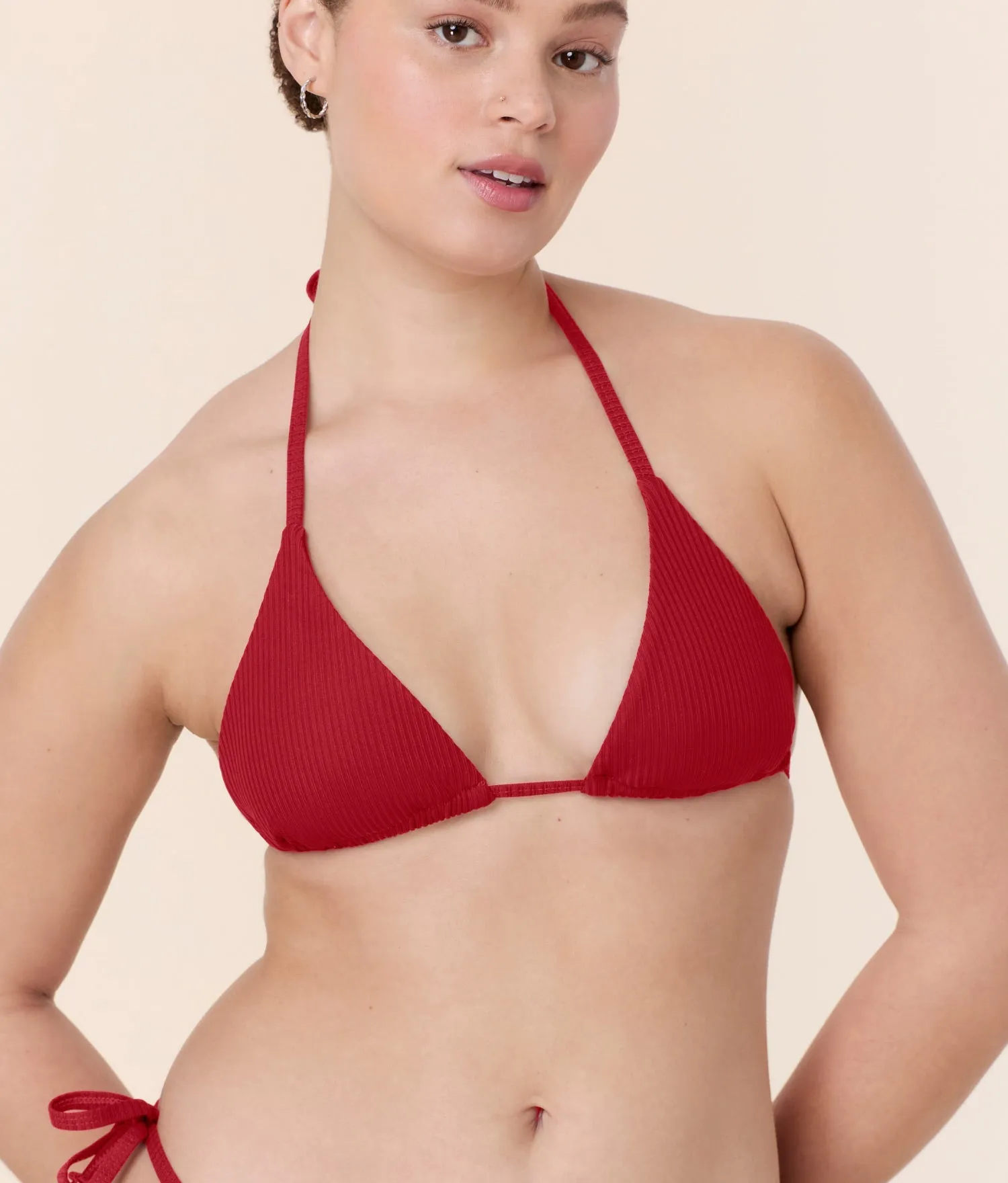 The String Bikini Top - Eco Ribbed - Flame