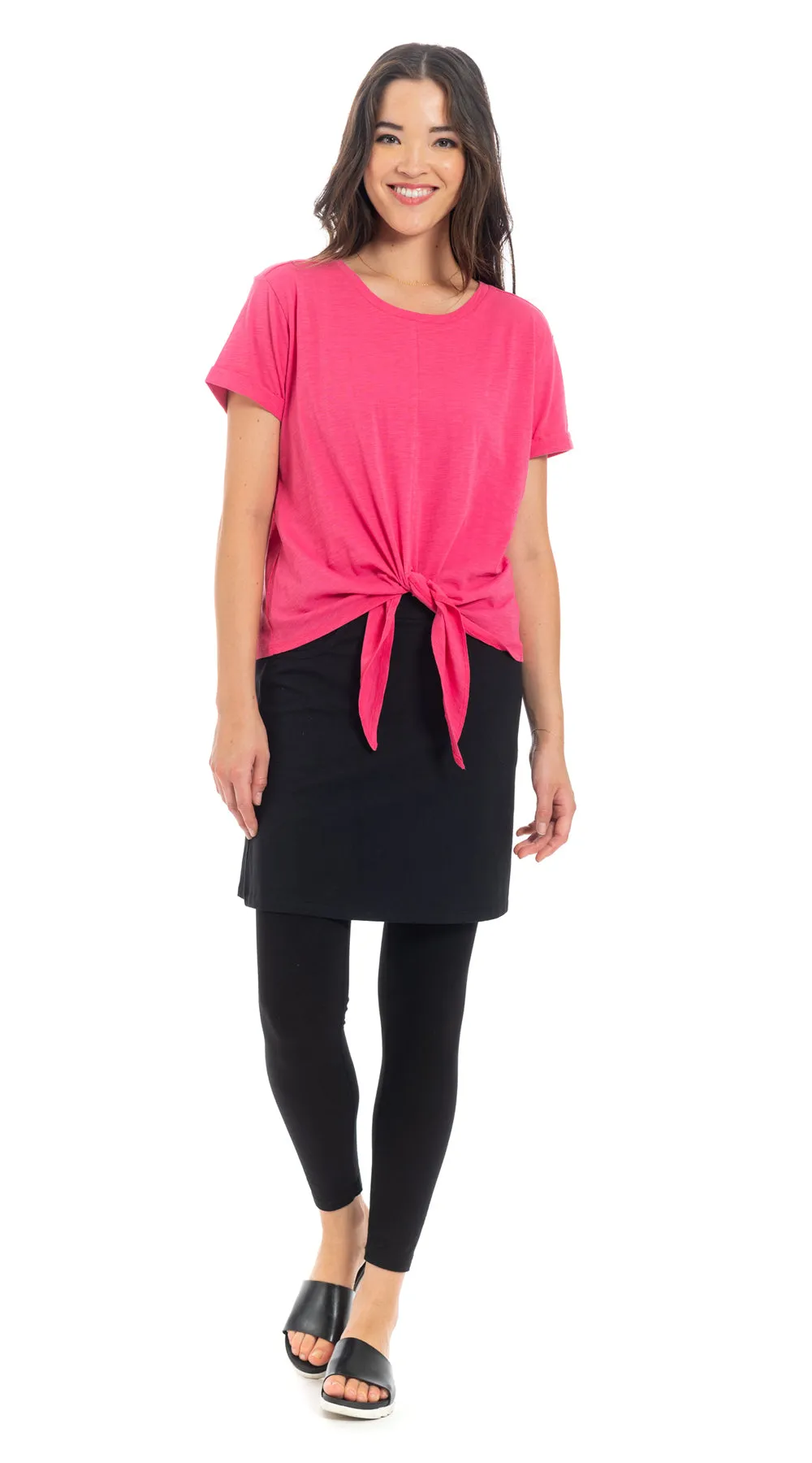 Tie Top - tea rose - organic cotton