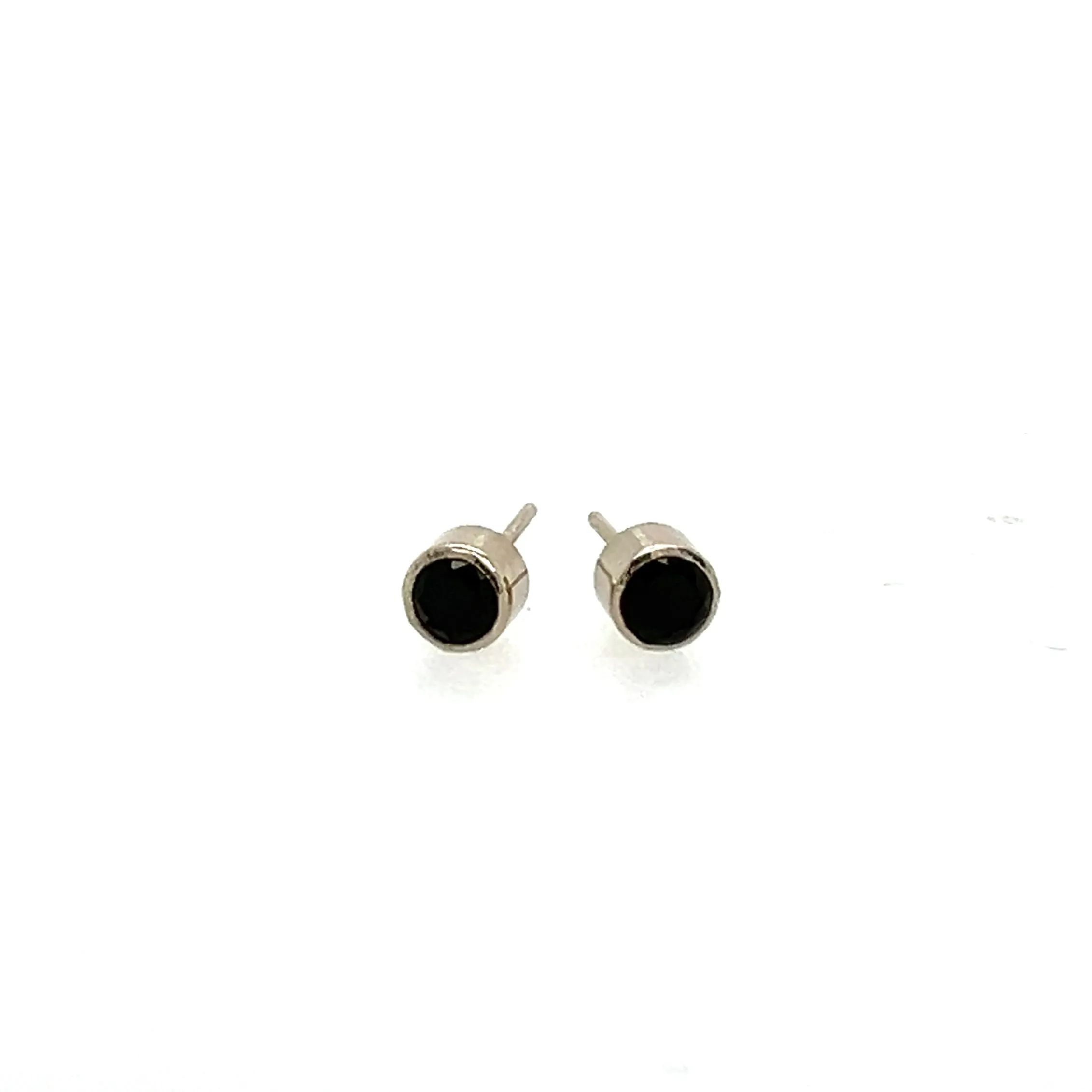 Tube studs- 14k White Gold & Various Gemstones