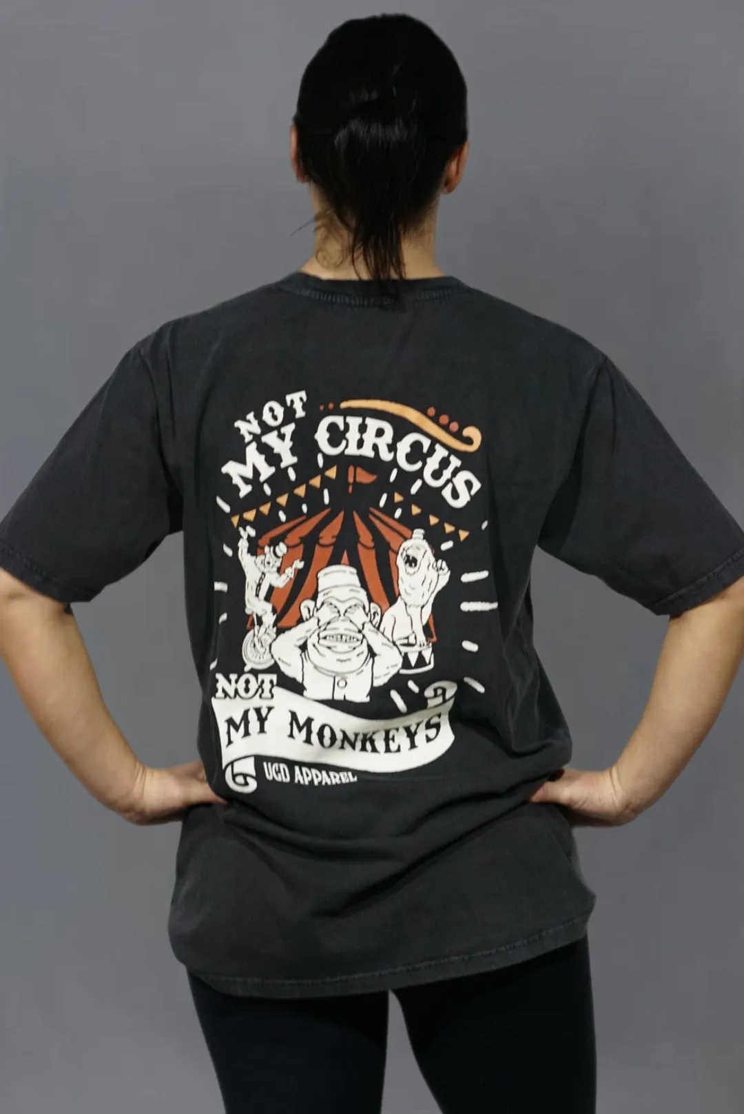 UGD Apparel 'NOT MY CIRCUS' Unisex Heavy Blend Oversize Tee Charcoal