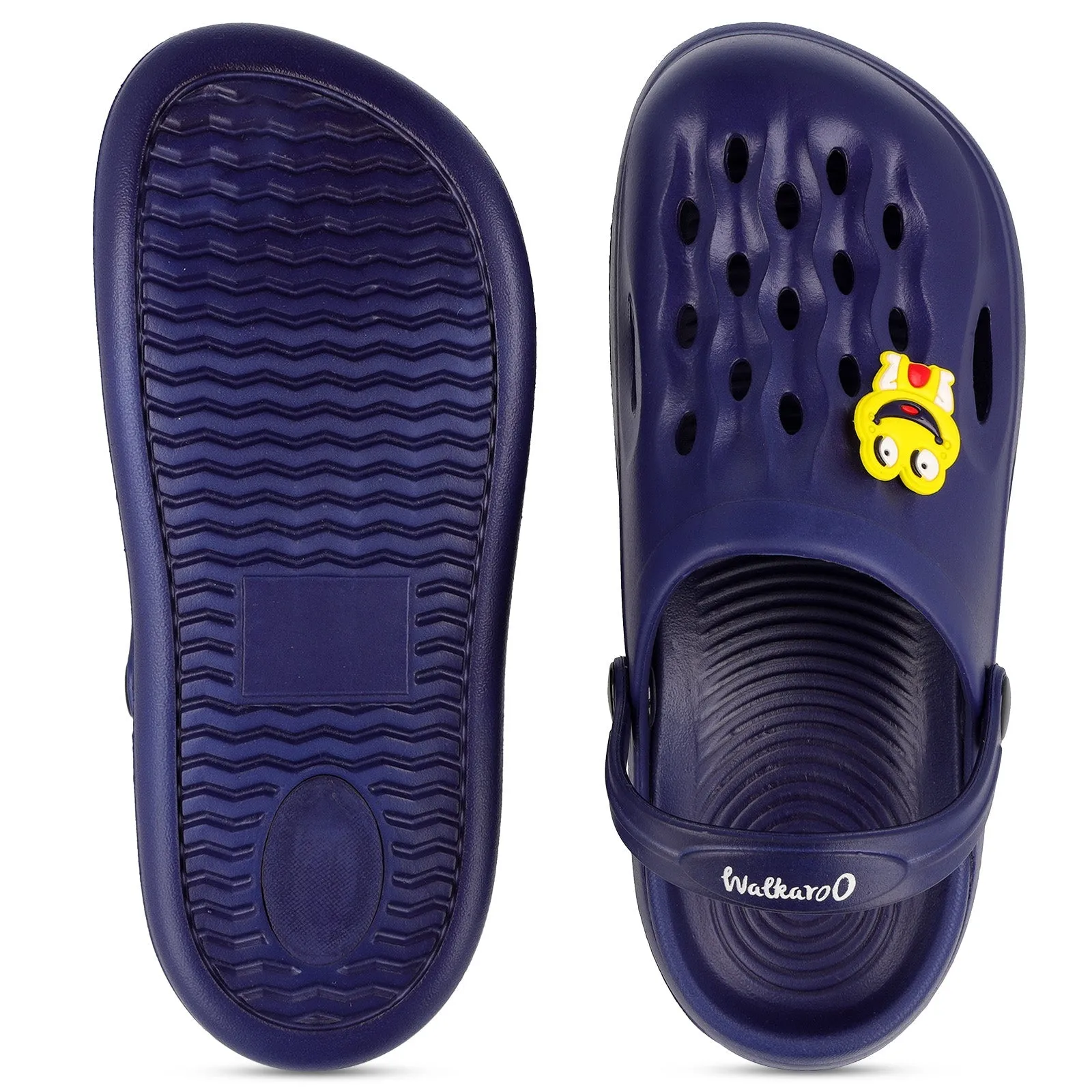 Walkaroo Basix Kids Solid Clog Sandals  - WK360 Navy Blue