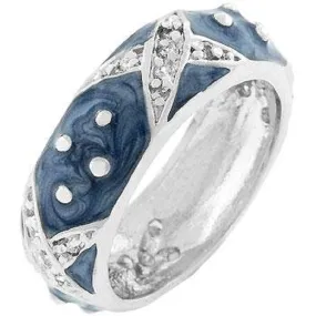 WildKlass Marbled Blue Enamel Ring