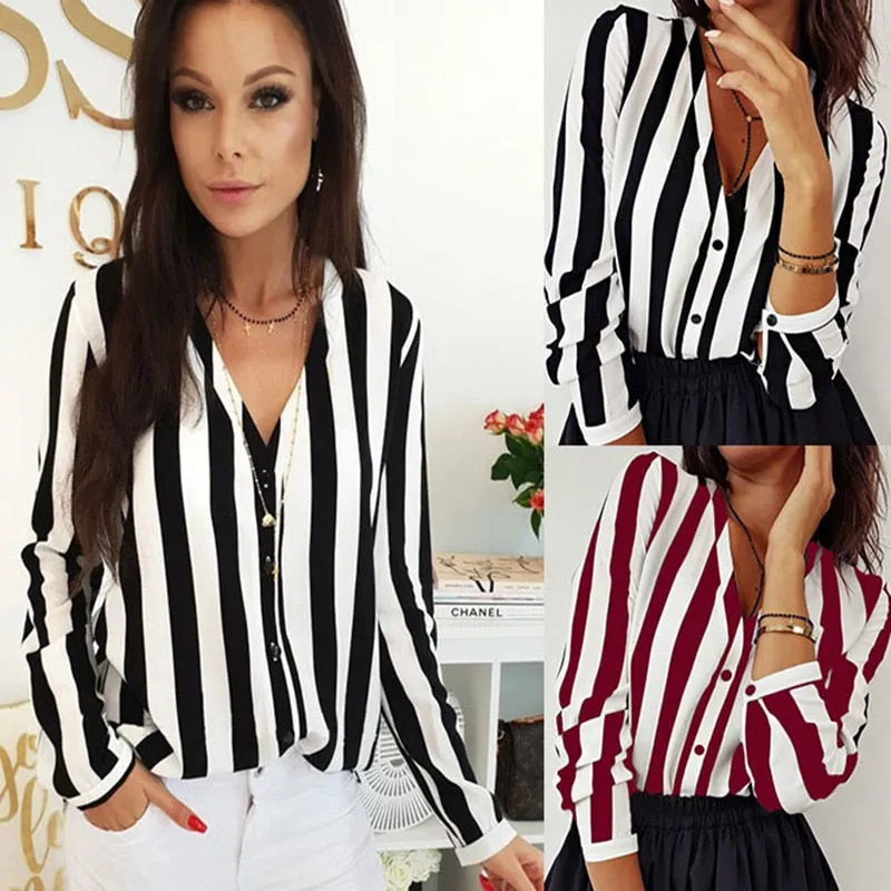 Women Casual Striped Top