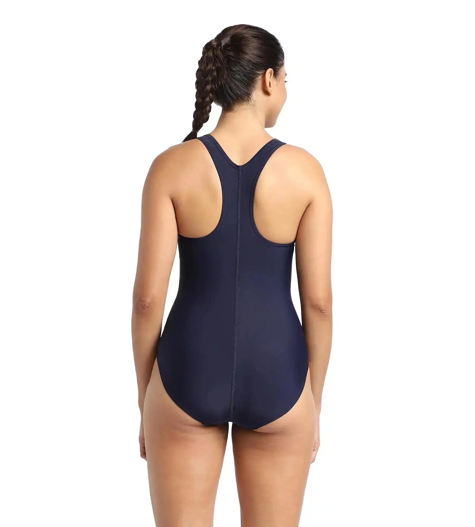 Women's Endurance Lycra Racerback One Piece Swimwear - True Navy & Marine Blue