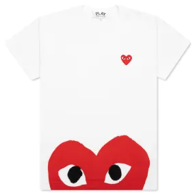 Women's Half Heart T-Shirt - White